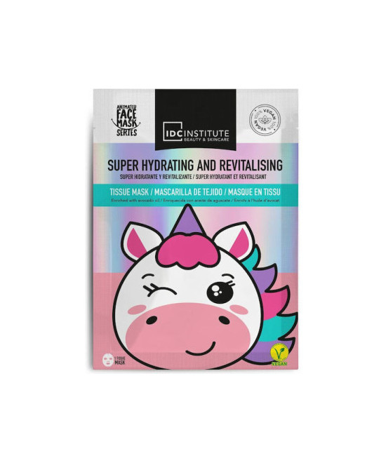 IDC Institute Vegan Cute Animals Unicorn Face Super Hydrating & Revitalising Face Mask 25gr