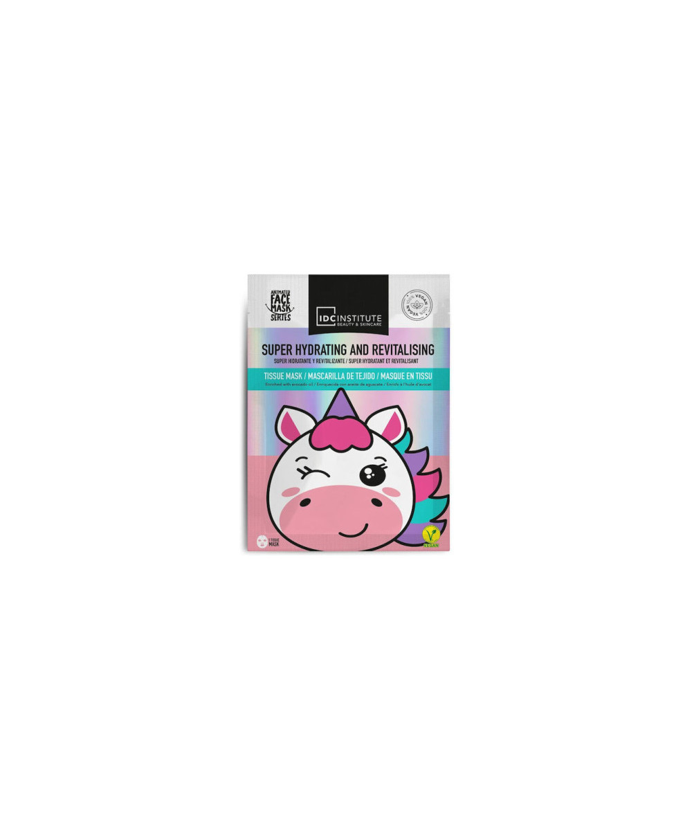 IDC Institute Vegan Cute Animals Unicorn Face Super Hydrating & Revitalising Face Mask 25gr