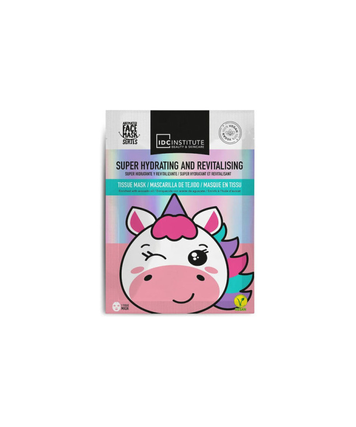 IDC Institute Vegan Cute Animals Unicorn Face Super Hydrating & Revitalising Face Mask 25gr