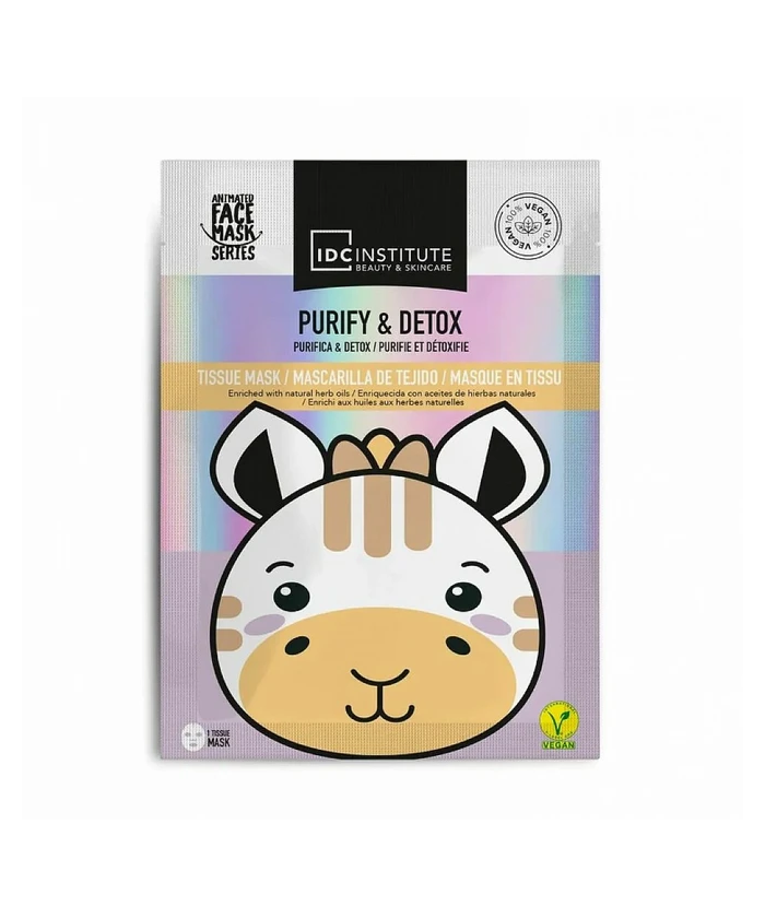 IDC Institute Vegan Cute Animals Animated Giraffe Purify and Detox Face Mask for Detoxification 25gr